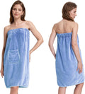 PJGGZ Towel Wrap for Women, Three Adjust Clasps Closure Bath Wraps After Shower Spa Sauna Bathrobe(Available in Plus Size)