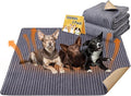 Dog Crate Mat, 2 Pack 36"×48" Flannel Washable Pet Mat for Dogs and Cats, Non-Slip Pet Pad for Kennel Training, Absorbs Urine and Waterproof Pad for Sofa Bed Crate Kennel Car Seat Floor（Gray）