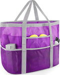 SRISE Mesh Beach Bag - Large Beach Tote Bag for Family Beach Bag for Toys & Vacation Essentials