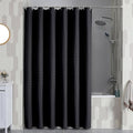 OVZME Extra Long Shower Curtain Set - 84 Inch Long Waffle Weave Heavy Duty Cloth Shower Curtain for Bathroom, Luxury Weighted 230GSM Bath Curtain Set with 12 Plastic Hooks, 72x84, Black