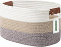 ECDYQXVU Cotton Rope Basket, Storage Baskets with Handle, 15x10x9 Inch Woven Basket for Shelves, Laundry, Towels, Clothes, Books, (Gradient Brown 1 Pack)