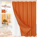 Craidlela 3 in 1 Shower Curtain Set, Burnt Orange Waffle Shower Curtain and PEVA Liner Set with 12 Stainless Steel Shower Curtain Hooks, Waterproof Shower Curtains for Bathroom, 72 W x 72 H