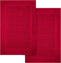 Infinitee Xclusives Premium Cotton Bath Mats for Bathroom – Pack of 2 | 34x22 Inches | Ultra Soft, Super Absorbent, Non-Slip, Machine Washable Mats (Burgundy) [Not a Rug]