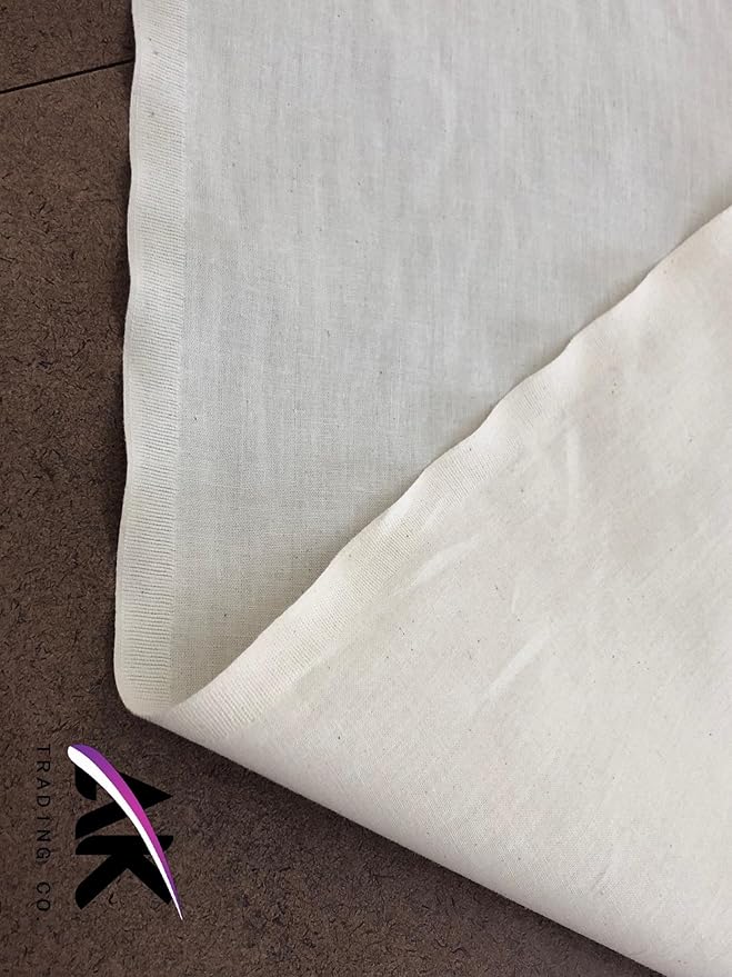 AK Trading CO. AK Trading 60" Wide Natural Muslin, 100% Cotton Fabric, Unbleached 1 Yard,AK-MUSYDS