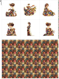 Elegant Lady Patchwork Cotton Fabric Panel – 6 Designs (10×10 inch Each) + Bonus Patchwork Sheet 29.5×19.6 inch, 100% Cotton 140 GSM