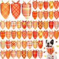 Abbylike 50 Pcs Thanksgiving Dog Bandanas Bulk Plaid Bandanas for Dogs Triangle Kerchief Bib Scarf for Pets Fall Costume Photo Props Accessories Pet Shops Groomers, 25 Styles (31.5 x 21.7 x 21.7)