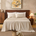 100% Linen Sheets King Size,Breathable & Durable 4-Piece Bed Flax Sheet Set,Soft All-Season Bedding for Hot Sleepers 16" Deep Pocket Oeko-TEX Certified,（King, Linen）