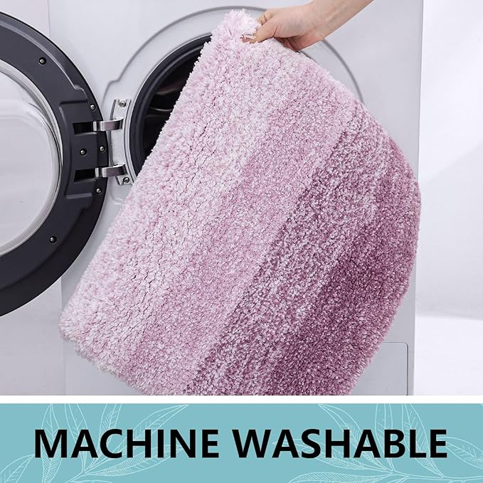 Arotive Microfiber Bathroom Rugs, Shaggy Soft and Absorbent Bath Rug, Non-Slip, Thick Plush Machine Washable Dry Bath Mats for Bathroom, Tub and Shower, 47x24, Purple, Rectangular