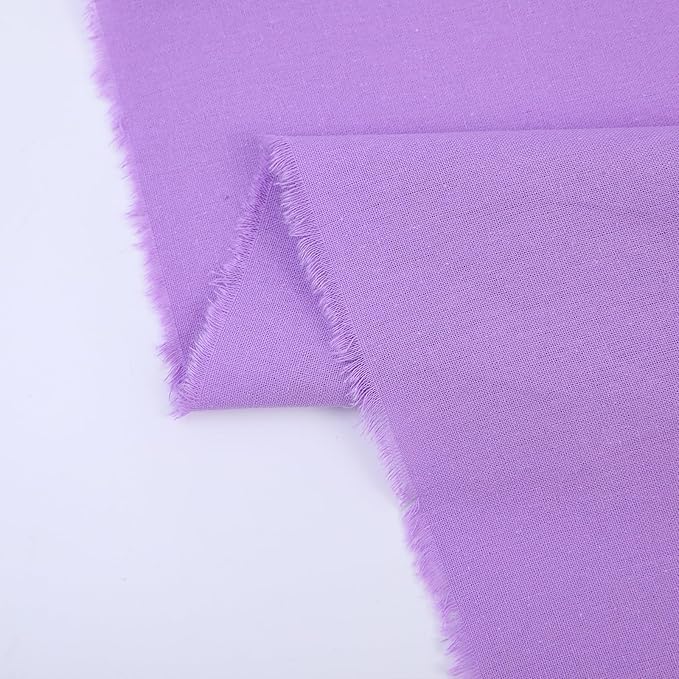 Cotton Fabric Natural Cotton Poplin Fabric by The Yard 100% Cotton, 59 Inches Wide Soft Embroidery Fabric Material for Quilting, Sewing, Crafts, Binding, Backing and Lining (Purple, 3 Yard)