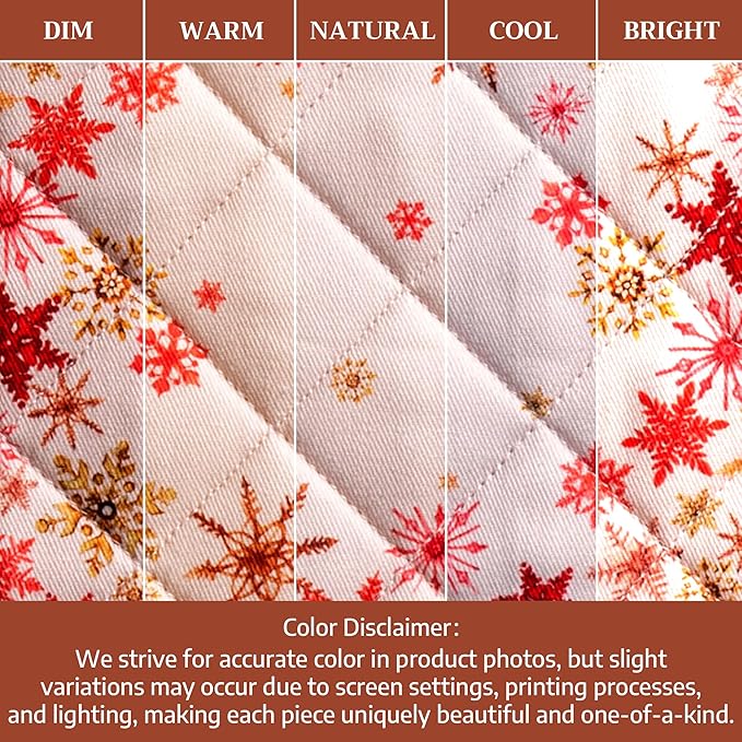 Maison d' Hermine Pot Holders 100% Cotton Heat Resistant Potholders 8" x 8" Hot Pads with Loop for Thanksgiving Christmas Decorations BBQ Cooking Baking Handling Hot Pans (Pack of 1, Crystal Star)