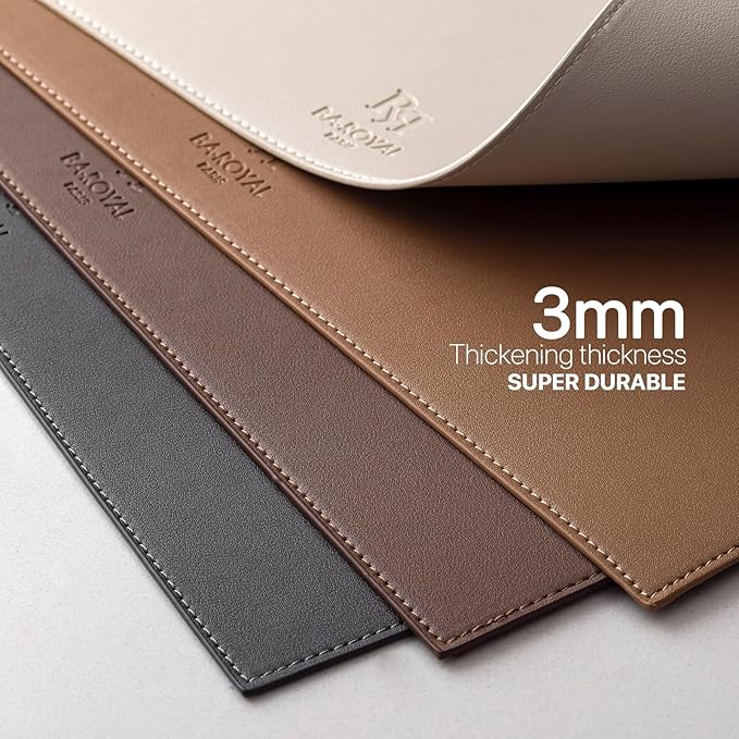 Faux Leather Placemats Set of 4 Vinyl Washable Wipeable Table Mats for Kitchen Dining Table Heat Resistant Waterproof Modern Indoor/Outdoor Placemats Non-Slip Easy Clean Place Mats-Cream White