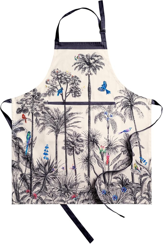 Maison d' Hermine 100% Cotton Apron for women with Pocket Kitchen Chef Apron for Men Cooking Gardening Server Waitress