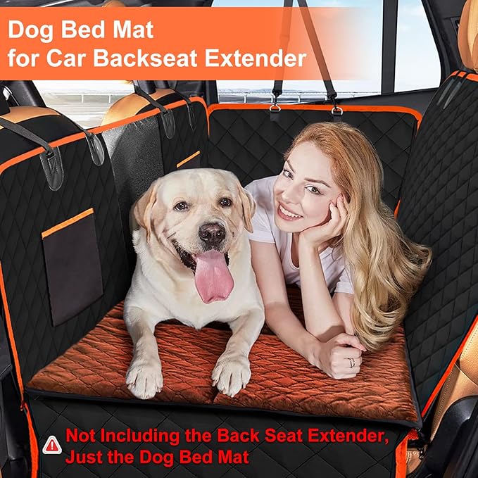 XUYEDOGLSH Car Backseat Dog Mat, Comfortable Non-Slip Cushion Suitable for Travel Dog Bed and Pet Home Sofa Blanket, Custom Mat for Car Backseat Extender and Seat Cover (Brown 51.2x23.6in)