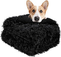 LOCHAS Luxury Fluffy Dog Blanket, Extra Soft and Warm Sherpa Fleece Pet Blankets for Dogs Cats, Plush Furry Faux Fur Puppy Throw Cover, 30''x40'' Black