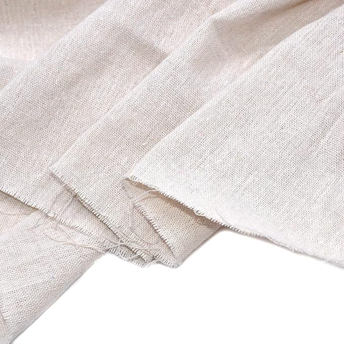 Linen Pre-Cut Qilting Fabric by The Yard Entelare(Beige,1yd)