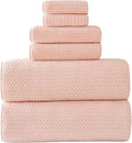 Akzpe 40x80 Inches Bath Sheets Towels for Adults Oversized Bath Towels Extra Large Luxury Super Soft Absorbent Quick Dry Microfiber (Pink,6PCS)