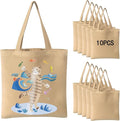 OKBA 10-Pack Blank Reusable Grocery Shopping Cloth Bags canvas tote bags Bulk DIY custom