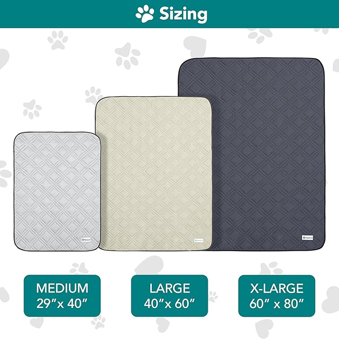 PetAmi Waterproof Cooling Mat for Dog, Premium Pet Cooling Blanket for Bed Crate, Anti Slip Indoor Dog Cool Pad for Sleeping, Q-MAX Large Sofa Couch Cover Mat for Cat, Beige, 40x60