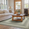 Homespice Grey Cloud Jute Braided Area Rug 6x9' - Country Style Woven Rug for Living Room and Dining Room