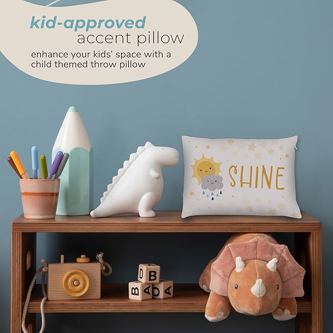 Kids Weather Throw Pillow - 14" x 20" - Double-Sided Printing - Includes Insert - Kids Bedroom Accent Pillow - Nursery Decor - Printed in USA