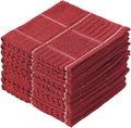 Glynniss Kitchen Dish Cloths for Washing Dishes, Cotton Dish Rags for Drying Cleaning, Pack of 8 Dishcloths (red, 12x12 inches)