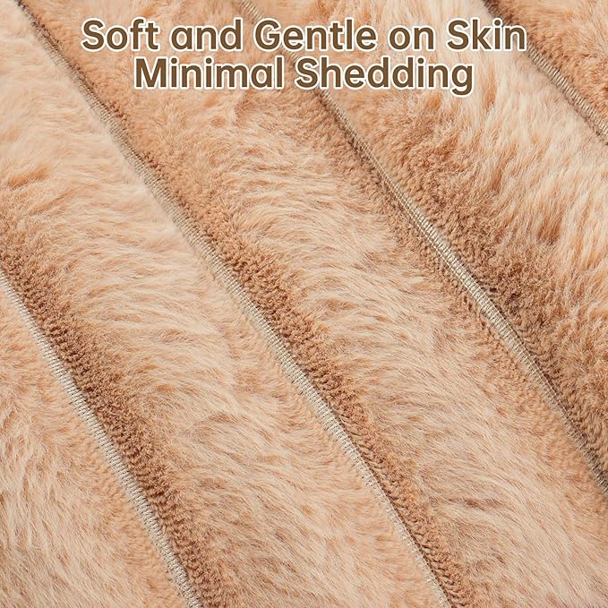 Vhen When Donut Dog and Cat Bed, Luxurious Comfortable Faux Rabbit Fur Pet Beds, Round Anti-Anxiety Calming Puppy Kitten Bed with Anti-Slip Bottom for Small Medium Large Dogs & Cats(36", Brown)