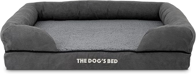 The Dog's Bed Replacement Outer Cover ONLY (Outer Cover ONLY - NO Bed, NO Waterproof Inner) for The Dog's Bed, Washable Plush Fabric, Medium (Grey Plush) Veterinary Approved