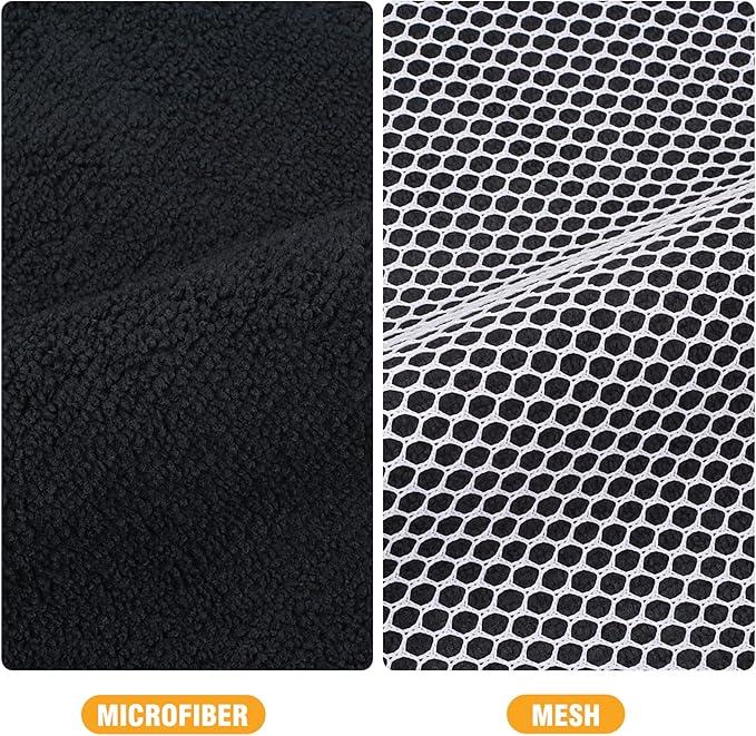 KinHwa Kitchen Washcloths for Dishes Absorbent Microfiber Dish Cloths Quick Dry Dish Rags with Poly Scour Scrub Side Ideal for Kitchen Cleaning (Black, 12inchx12inch 9 Pack)