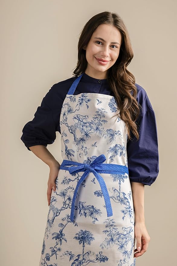 Maison d' Hermine 100% Cotton Apron for women with Pocket Kitchen Chef Apron for Men Cooking Gardening Server Waitress