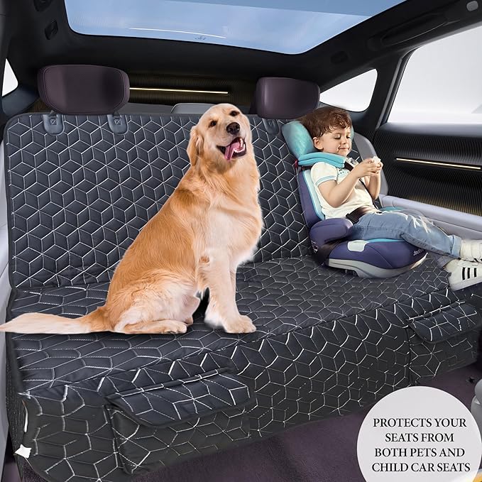 Meginc Dog Car Seat Covers for Back Seat, Waterproof Back Seat Covers for Ford Explorer/Subaru Outback/Honda Pilot, Heavy Duty Non Slip Back Seat Cover for Dogs in Car, Easy Clean Car Seat Protector