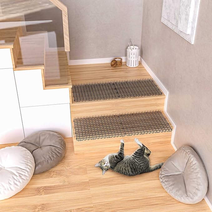 OCEANPAX 16 X 13 Inch Scat Mat for Cats, 12 Pack Cat Scat Mat with Spikes - Indoor/Outdoor Pet Deterrent Solution for Plants, Furniture, and More - Keep Cats and Dogs Away