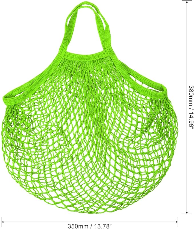 MECCANIXITY Cotton Mesh Bag Reusable Washable Mesh Net String Grocery Bags Organizer for Fruits Vegetables Shopping