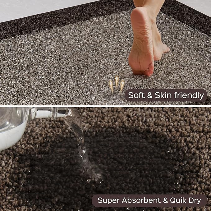 DOMUSTEX Machine Washable Kitchen Rug 24" x 36", Non Slip Kitchen Mat for Floor, Absorbent Entrance Throw Rug for Bedroom, Hallway, Bathroom, Door