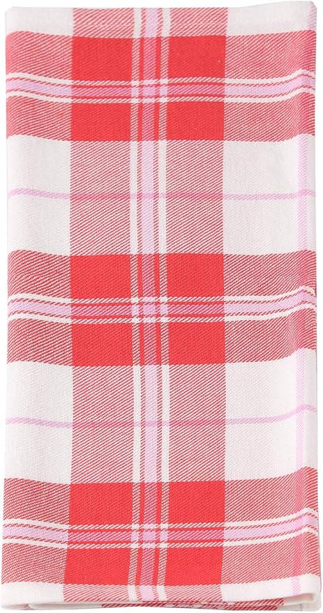 ACCENTHOME Kitchen Towels Set of 4 Super Absorbent Durable Towels Perfect for Kitchen Mess & Drying Dishes 20x28 inch Watermelon Red-Pink