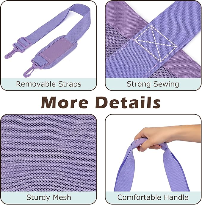 Fammart Mesh Beach Bag, Large Beach Tote Bags with Zipper, Toys Pool Bag for Family Travel Vacation Cruise Essentials