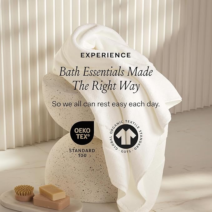 BOLL & BRANCH Plush Bath Towel Set - Sageleaf - 6 Piece - Includes 2 Bath Towels, 2 Hand Towels & 2 Washcloths - 100% Organic Cotton - Ultra Soft & Luxurious - Quick Absorbing
