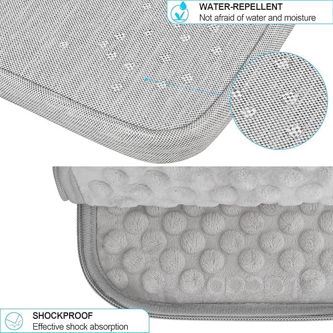Lacdo iPad mini 7 Sleeve, iPad mini Case Bag, Tablet Sleeve Case for iPad mini 7 (A17 Pro)/6/5/4/3/2, Samsung Galaxy Tab A7 Lite 8.7" / Galaxy Tab A 8.0" Protective Tablet Bag Water Repellent, Gray