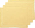 Solino Home Linen Yellow Placemats Set of 4 - 100% Pure Linen Placemats 14 x 19 Inch for Spring, Easter - Fete