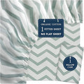 LANE LINEN 100% Organic Cotton Twin Fitted Sheet, 2-Piece Set (1 Fitted Sheet, 1 Pillowcase), Percale Weave, Lightweight, Ultra Soft, Breathable, Fits Mattress Upto 15' Deep - Chevron (No Flat Sheet)
