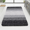 Arotive Microfiber Bathroom Rugs, Shaggy Soft and Absorbent Bath Rug, Non-Slip, Thick Plush Machine Washable Dry Bath Mats for Bathroom, Tub and Shower, 70x46, Black, Rectangular