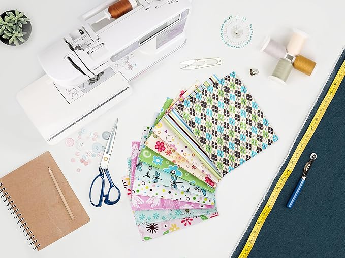 Craftido -25 Options- 100% Cotton Quilting Fabric Bundles 10pcs Fat Quarters 18”x21”-Medium Weight 5.2 oz- Soft Cotton for Quilting, Sewing Project, Patchwork, DIY Crafts - Spring