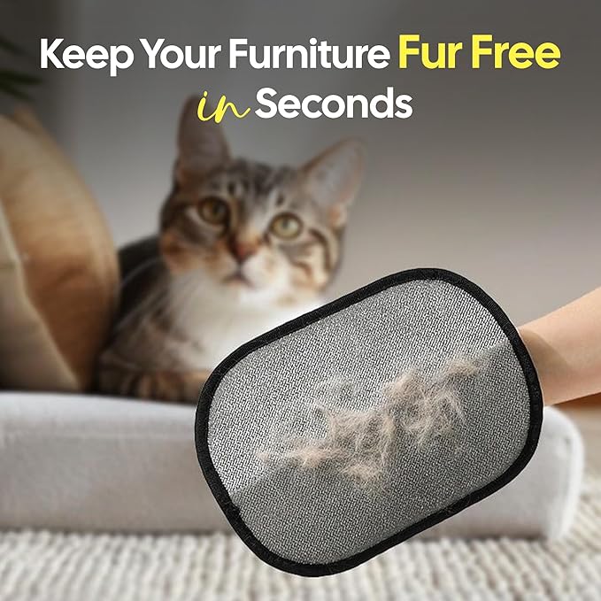 Pet Hair Remover Glove for Dogs & Cats – Reusable Fur & Lint Removal Mitt for Sofa, Clothes, Car Seats – Washable Grooming Tool