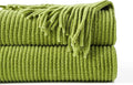 BATTILO HOME Apple Green Throw Blanket for Couch, Soft Chenille Knit Throws with Tassels for Home Decor, Spring Green Throws for Couch Cover, 60"x80"