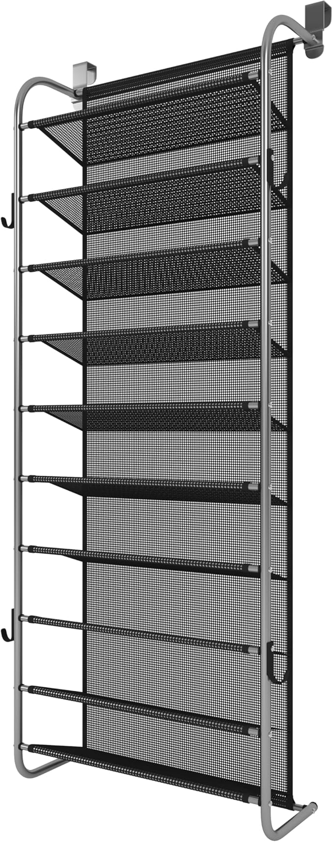 MUOU 10 Tier Shoe rack Hanging Shoe Storage the door shoe rack for Closet Pantry Over The Door Shoe Organizer Wall Floating Shelves (Gray, 10 Tier)
