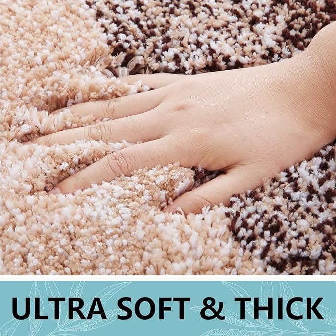 Arotive Microfiber Bathroom Rugs, Shaggy Soft and Absorbent Bath Rug, Non-Slip, Thick Plush Machine Washable Dry Bath Mats for Bathroom, Tub and Shower, 54x24, Brown, Rectangular