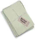 MEEMA Kitchen Towels and Dishcloths Sets of 4 | Large 18 x 28 Inch | Upcycled Cotton Tea Towels for Kitchen | Super Absorbent | Sage Green | Hand Towels