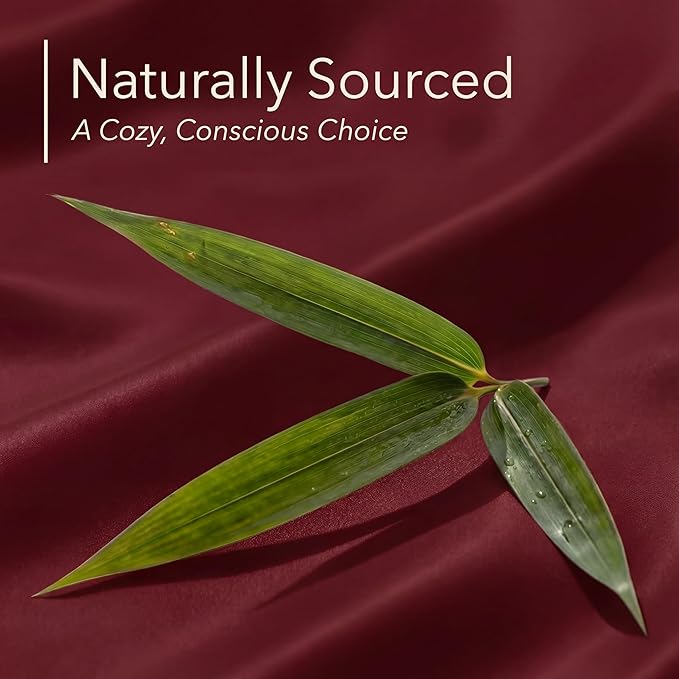 DECOLURE 100% Viscose Derived from Bamboo Sheets California King Size - Luxury 6 Pc Naturally Cooling Sheets, Ultra Soft Bed Set - Deep 17" Pockets, Double Stitching, Oeko Tex Standard (Burgundy)
