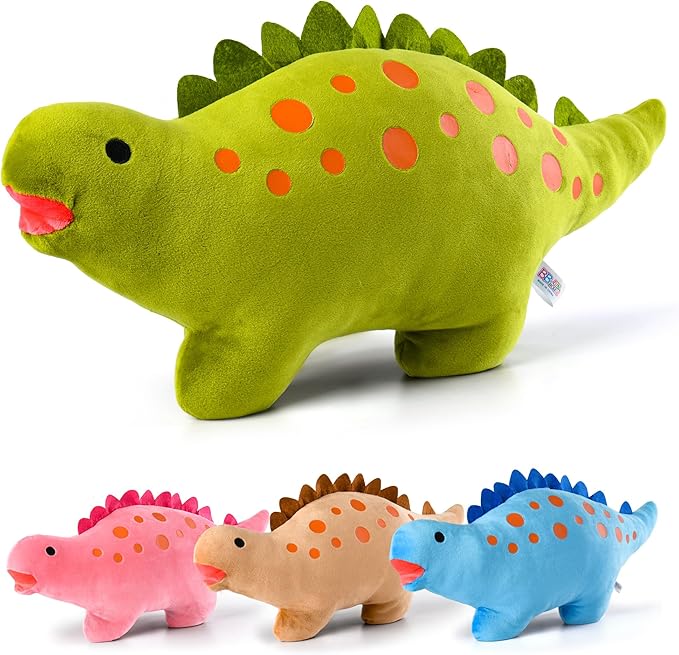 BB FUN HOUSE Dinosaur Pillow Plush, Stuffed Animal Birthday Gift Dino Decorative Throw Pillow for Kids Teens Adult Room Decor Soft Plushie Toy, Green