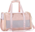 Monanller Fashion Leather Dog Carrier, Airline Approved Cat Carrier Soft Sided Pet Bag Carrier Purse for Puppy Kitten Small Animals Pink