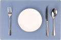 Set of 6 Faux Leather Placemats, PU Table Mats, Waterproof, Stain Resistant, Heat Resistant, Easy to Clean for Kitchen Dining Table,Conference Table